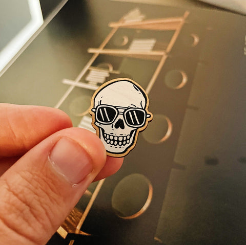 Skull Color Wooden Pin