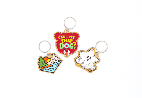 Medium Color Wooden Keychains