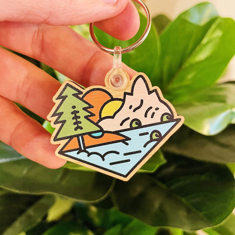 National Park Color Wood Keychain