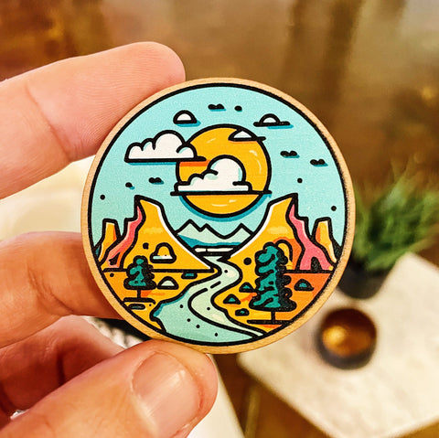Mountains Color Wooden Token