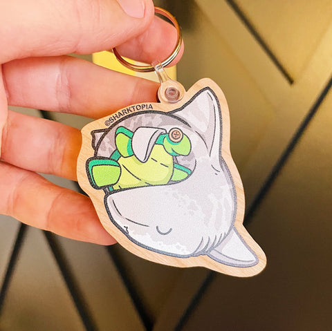 Shark Color Custom Wooden Keychains