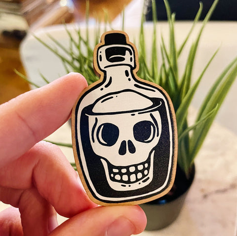 Skull Color Wooden Pins