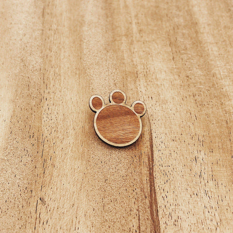 Isabell Dog Paw Wood Pin - Made by a kid