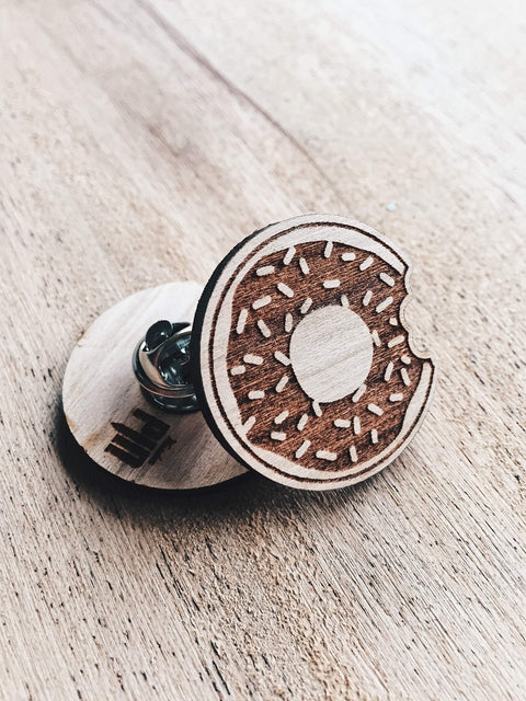 Jake Mize Doughnut Wooden Pin