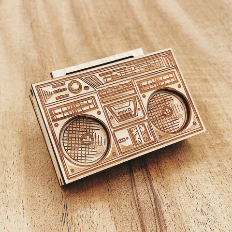 Jake Mize Miniature Wood Boombox