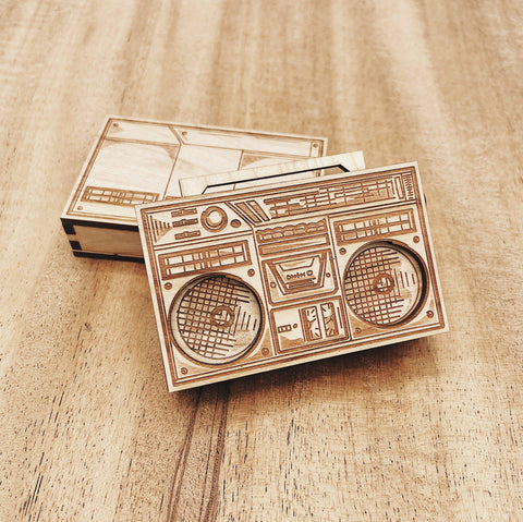 Jake Mize Miniature Wood Boombox