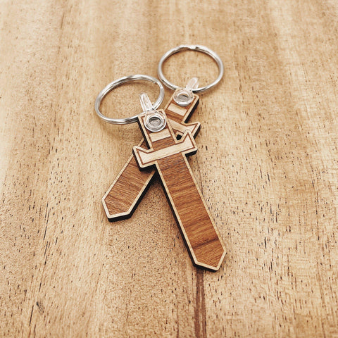 Jake Mize Wooden Sword Wooden Keychain