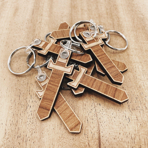 Jake Mize Wooden Sword Wooden Keychain