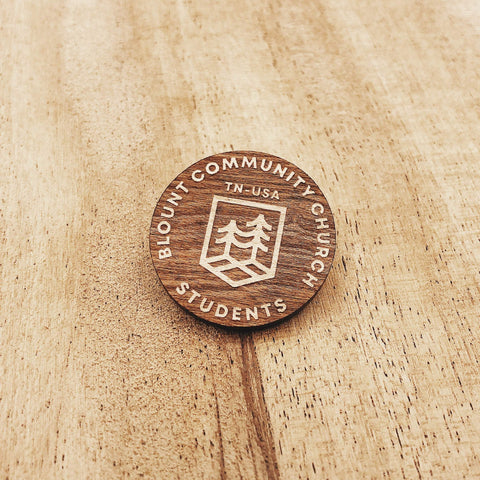 Church Engraved Wooden Pins