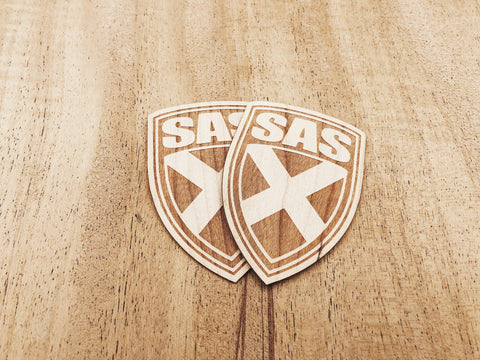 Shield Wooden Stickers