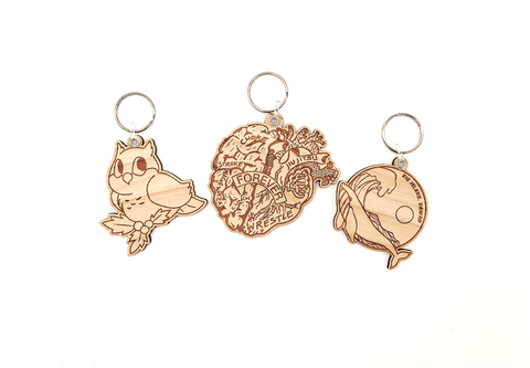 large wooden keychains