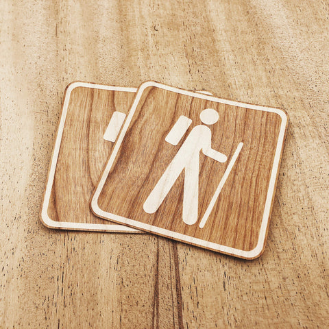 Trail Sign Wooden Sticker