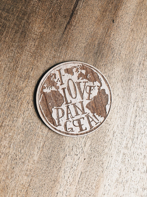 The Wooden Pin I Love Pangea Wooden Sticker Pack