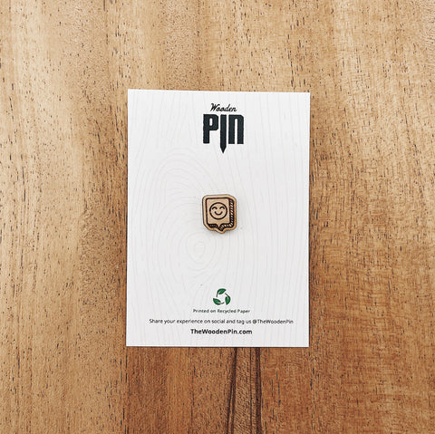 The Wooden Pin Mini Happy Emoji Wooden Pin