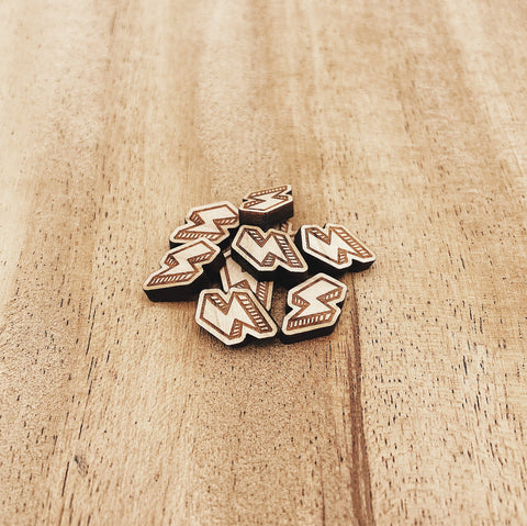 The Wooden Pin Mini Lightning Bolt Wooden Pin