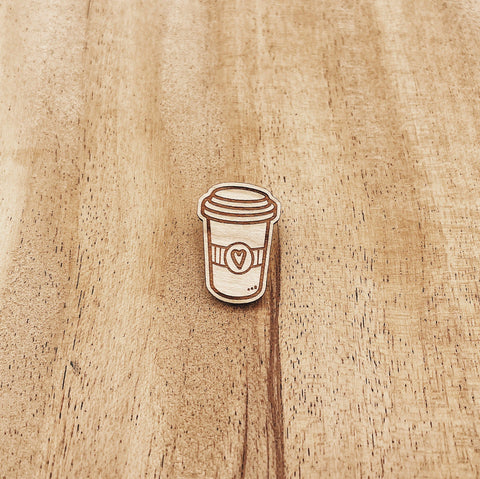 The Wooden Pin To Go Cup of Joe Wooden Pin