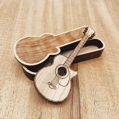 Jake Mize Miniature Wood Guitar with Case