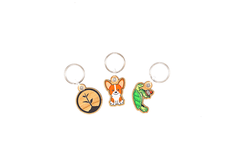 Small Personlalized Wooden Keychains