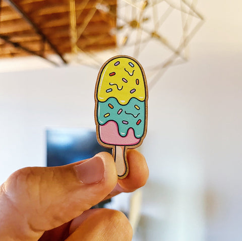 Ice Cream Color Wooden Pin