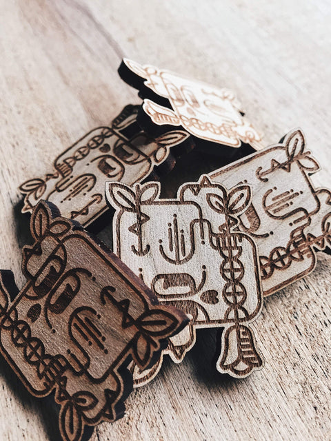 Erin Potter Good & Evil Wooden Pin