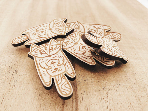Jake Mize Fox Popsicle Wooden Pin