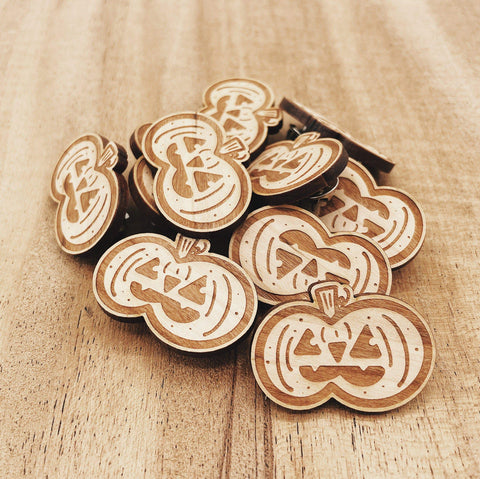 Pumpkins Wood Pin
