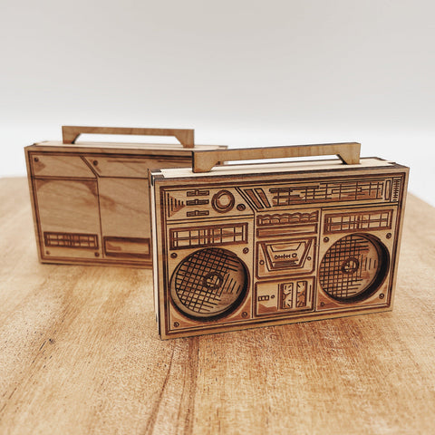 Jake Mize Miniature Wood Boombox