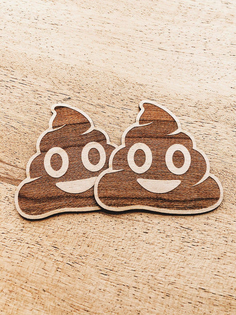Jake Mize Poop Emoji Wooden Sticker Pack