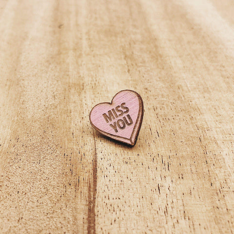 Valentine Candy Heart Wooden Pin Set