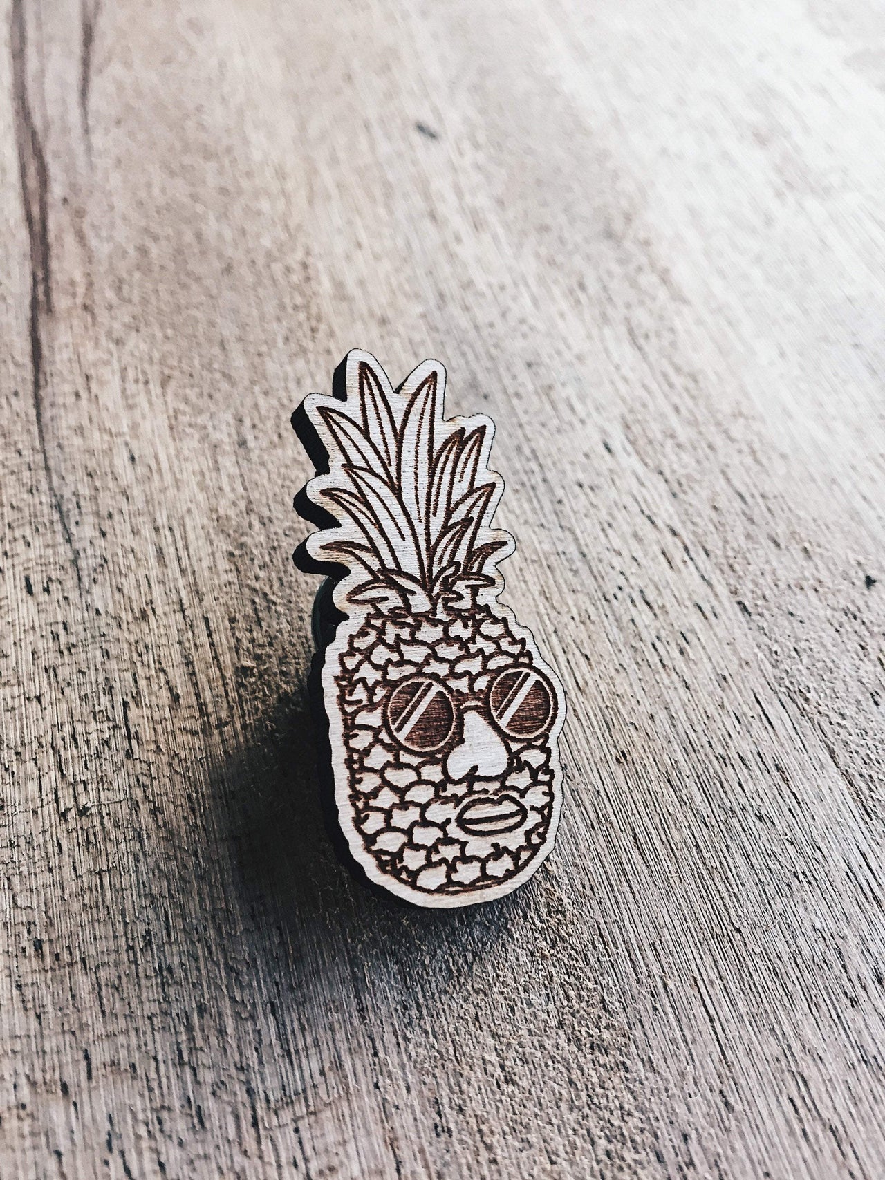 Pineapple Jake Wooden Pin