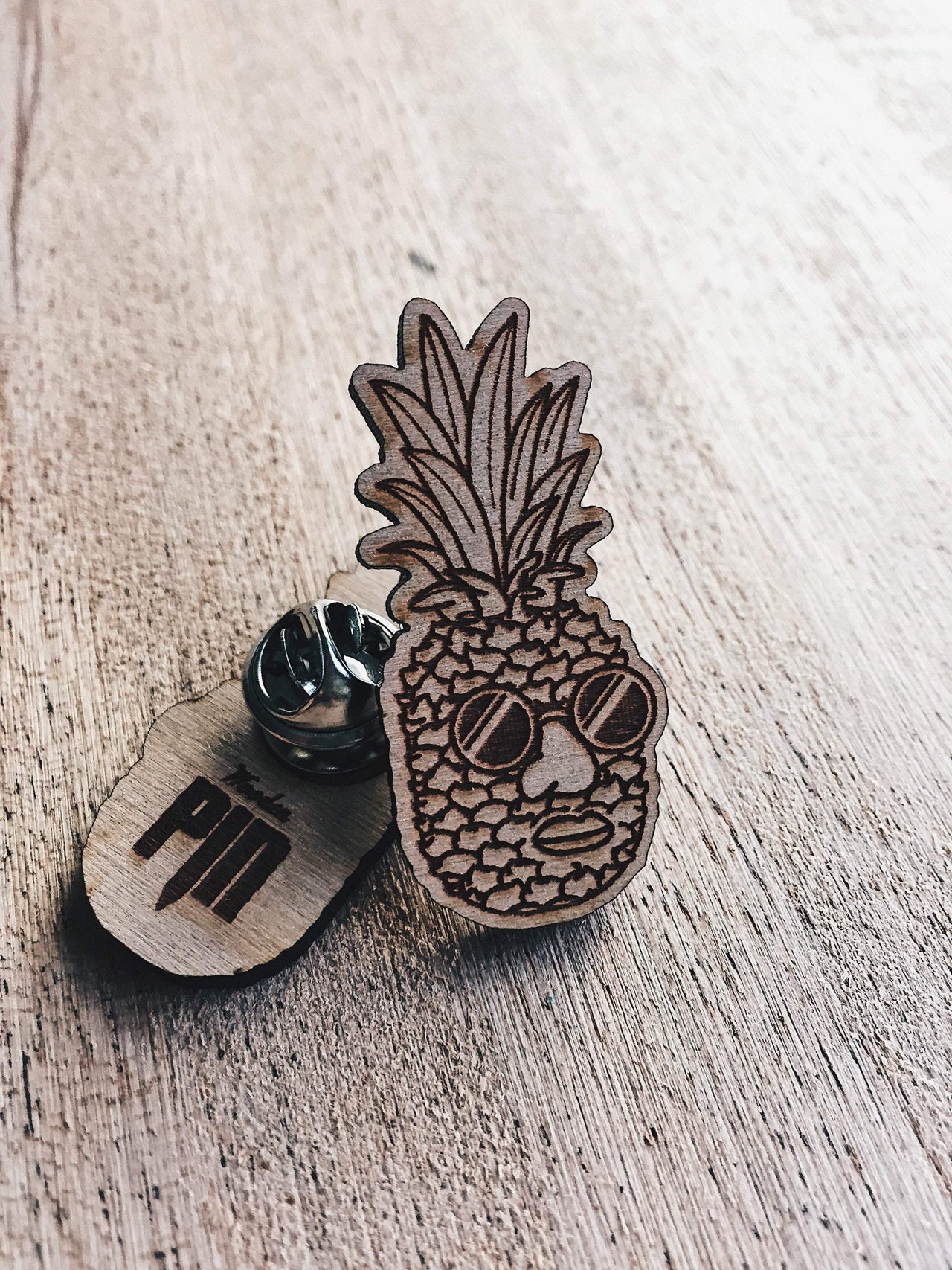 Pineapple Jake Wooden Pin