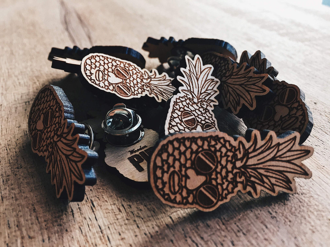 Pineapple Jake Wooden Pin