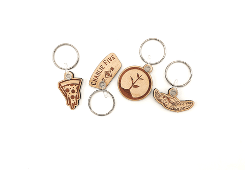 1" Wooden Keychains