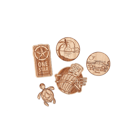 1" Wooden Stickers