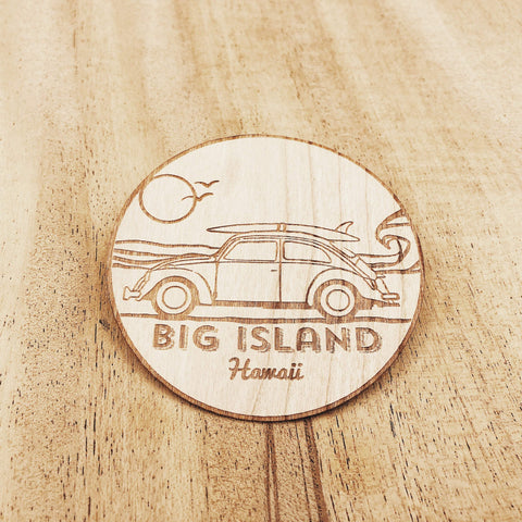 1" Car Wooden Sticker