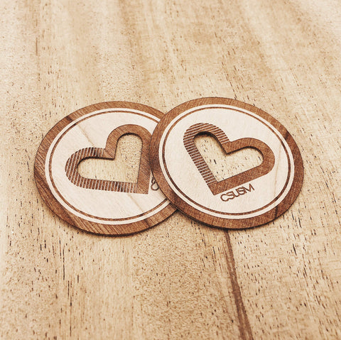 Heart Wooden Stickers