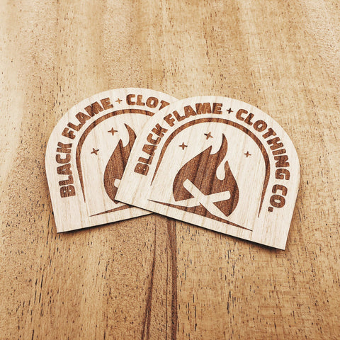 Flame Wooden Stickers