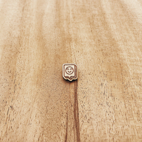 The Wooden Pin Mini Happy Emoji Wooden Pin
