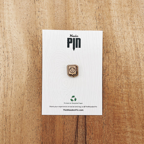 The Wooden Pin Mini Happy Emoji Wooden Pin