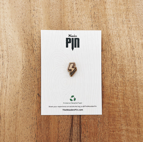 The Wooden Pin Mini Lightning Bolt Wooden Pin