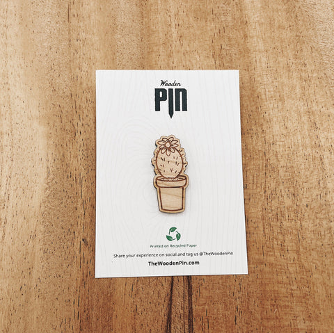 The Wooden Pin Powder Puff Cactus Wooden Pin